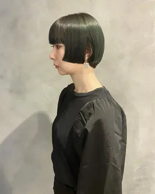 ショート カラー 茉樹@pullnoc /新宿/ボブ/モードのヘアスタイル