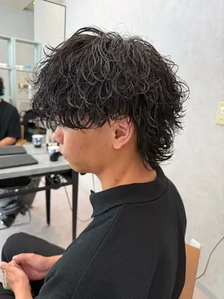 ミディアム パーマ メンズ メンズパーマ職人/ 天神/tatsukiのヘアスタイル