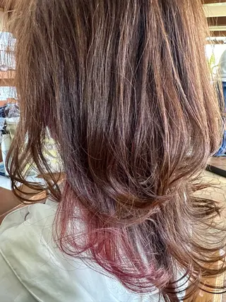 セミロング カラー 新田 甲のヘアスタイル