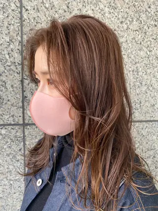 セミロング カラー & kuのヘアスタイル