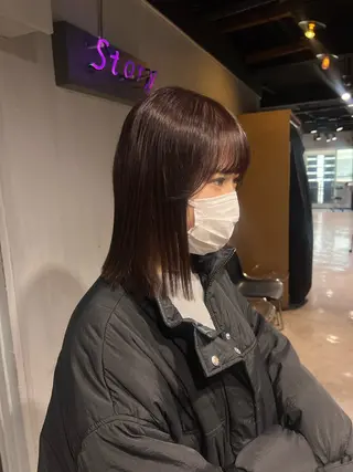 ミディアム カラー NANAMI🩵 大人可愛い韓国ヘアのヘアスタイル