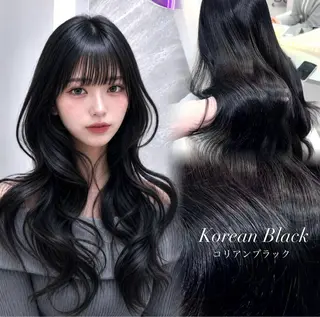 セミロング カラー ヘアアレンジ 🖤kana韓国ヘア 艶髪カラー特化🖤のヘアスタイル