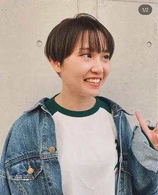 ショート カラー ショートウルフくせ毛 お任せくださいのヘアスタイル