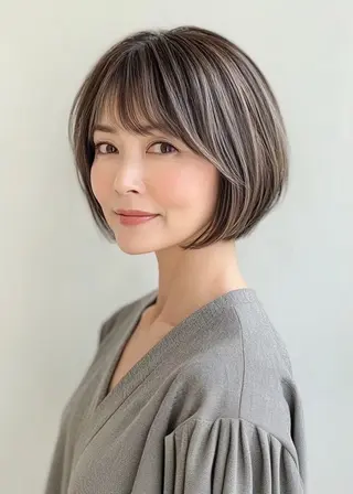 ショート 40代以降の 縮毛矯正専門家のヘアスタイル