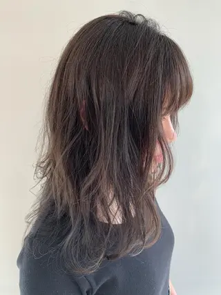 ミディアム カラー パーマ ヘアアレンジ 加藤 綾華のヘアスタイル