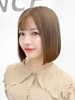 ショート カラー ヘアアレンジ 縮毛矯正🤍 盛れるボブ/ひかりのヘアスタイル