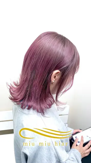 ミディアム カラー 🌈miu miu hair✂️💕のヘアスタイル