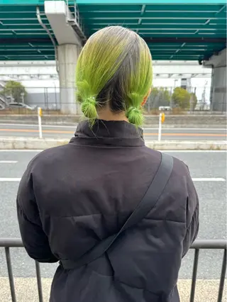 ミディアム カラー 岩田 良/ブリーチカラーのヘアスタイル