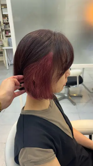 ミディアム カラー カーリーパーマ/ パーマ/SAKURAのヘアスタイル