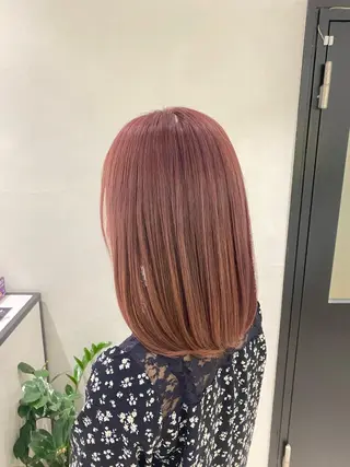 セミロング カラー 予約 停止のヘアスタイル