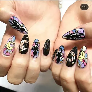 ネイル 渋谷／チップ長さ出し 👑アプレgel-xのネイルデザイン