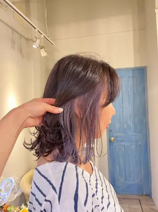 ミディアム カラー よこもり あいのヘアスタイル