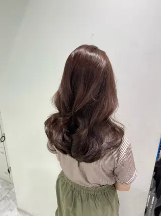 セミロング カラー 透明感ベージュ/ 久保大和のヘアスタイル