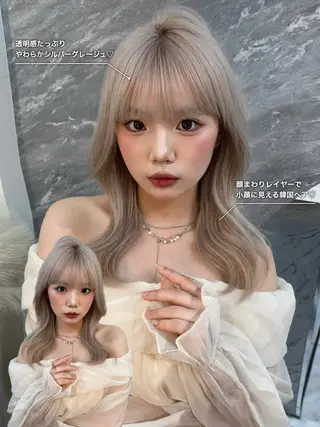 セミロング カラー 🤍韓国風レイヤー/ 艶髪🤍鳥越美羽のヘアスタイル