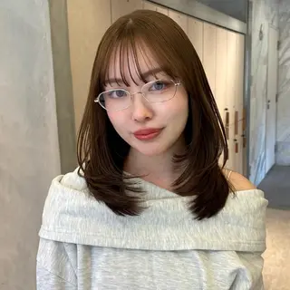 ミディアム カラー 柔らかい縮毛矯正 Yu🫧銀座🩶のヘアスタイル