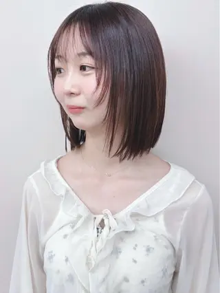 ミディアム ボブ/ゆるふわ ボブパーマ/とういのヘアスタイル