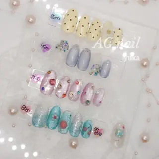 ネイル AGnail 富永  /ちゅるん韓国ネイルのネイルデザイン