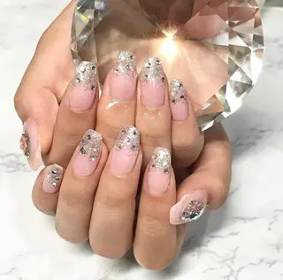 ネイル 渋谷／チップ長さ出し 👑アプレgel-xのネイルデザイン