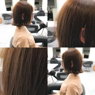 ミディアム カラー ハイトーン×レイヤー カットTAKUMIのヘアスタイル