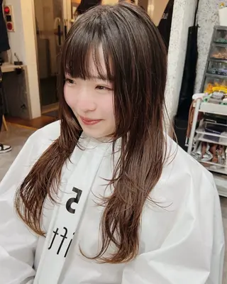 ロング カラー パーマ ヘアアレンジ ショートヘア原宿 fifth コシのヘアスタイル