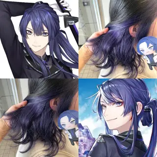 セミロング カラー インナーカラー 推し ブリーチ 髪質改善のヘアスタイル