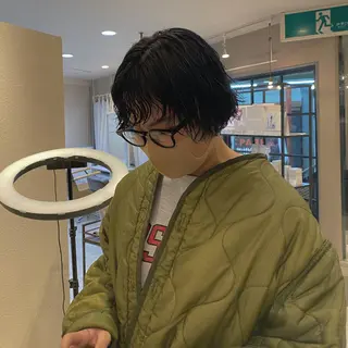 ショート カラー パーマ ウルフカット 811 大阪梅田 ウルフのヘアスタイル