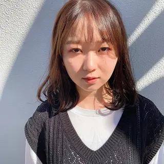 ミディアム カラー 中川 竜誠のヘアスタイル