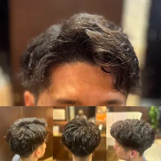 ショート パーマ メンズ 根尾 海咲のヘアスタイル