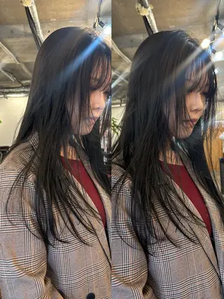 ロング カラー momona english okのヘアスタイル