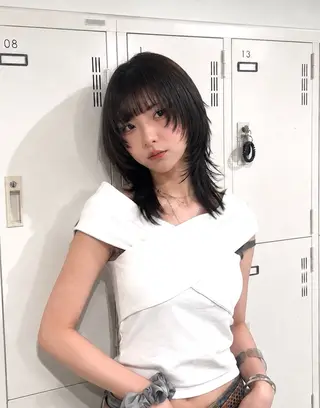 セミロング レイヤー／縮毛矯正 指名No.1✨あやののヘアスタイル