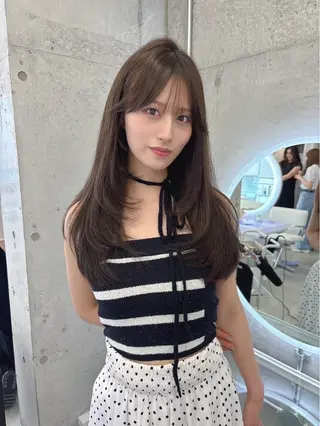 カラー minori🤎 韓国モテヘアのヘアスタイル