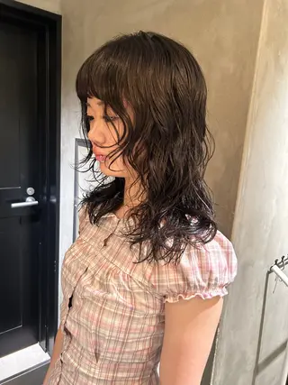 セミロング パーマ デザイン/アレンジ ❤︎イシイレイのヘアスタイル