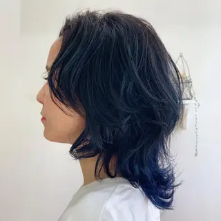 ミディアム カラー レイヤー特化 渋谷美容師/れなのヘアスタイル