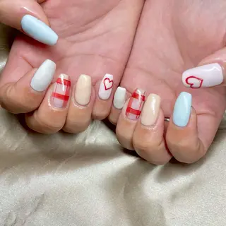 セミロング カラー パーマ ヘアアレンジ メンズ キッズ ネイル マツエク・マツパ アイブロウ el. by Aoのネイルデザイン