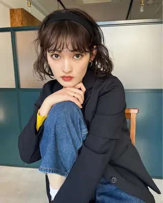 ミディアム パーマ 暖色/パーマ 🌼クニトウメイのヘアスタイル