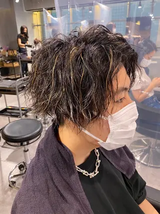 ショート カラー パーマ ヘアアレンジ メンズ メンズヘア特化 パーマ 縮毛矯正🔷のヘアスタイル