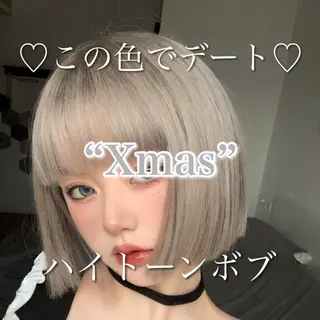 ショート カラー ヘアアレンジ 縮毛矯正🤍 ボブ/ HIKARIのヘアスタイル