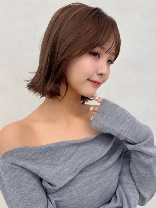 ミディアム カラー ヘアアレンジ ✨レイヤー/ 透明感カラー✨冨永剛のヘアスタイル