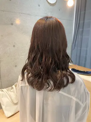 セミロング カラー パーマ 【表参道】Ruri デジタルパーマのヘアスタイル