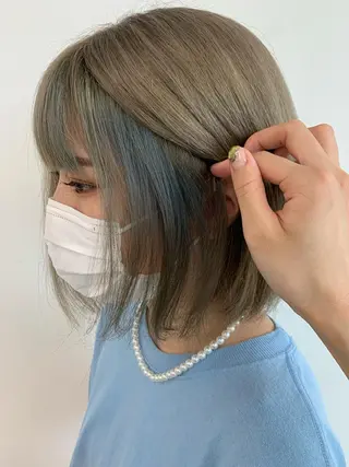 ショート 🪿透明感/艶カラー ﾜﾀﾅﾍﾞｱｵｲのヘアスタイル