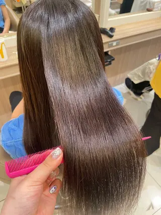ロング カラー パーマ 韓国ヘアメイク🎀/ 縮毛矯正✨山本媛香のヘアスタイル