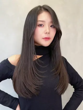 ロング 大宮🤍縮毛矯正 レイヤー🪽なるのヘアスタイル
