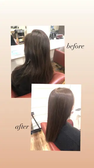 ロング パーマ 小顔カット前髪 顔周りカット林亮佑のヘアスタイル