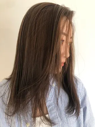 カラー ブリーチカラー🎀 韓国風/寺門美優のヘアスタイル