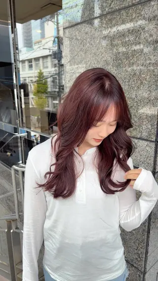 セミロング カラー hitomi ♡のヘアスタイル