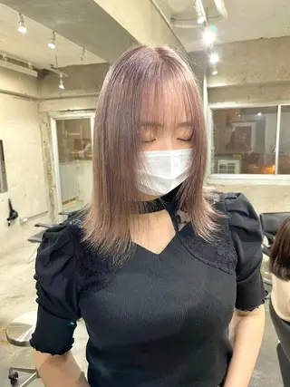 ミディアム カラー ハッシュカット/ハイ トーン/HIROKIのヘアスタイル