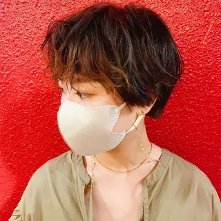 ショート パーマ 中川 竜誠のヘアスタイル