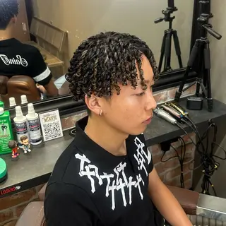 ショート パーマ メンズ 💈針金パーマ/ ソフトアフロ💈望愛のヘアスタイル