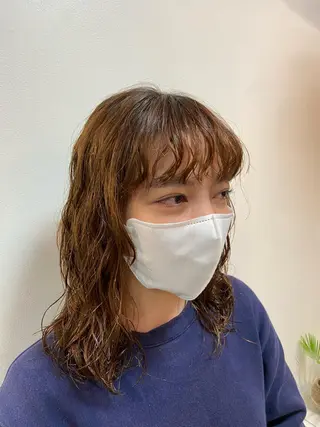 ミディアム パーマ 【海外風ヘア、 似合わせ】KAEDEのヘアスタイル