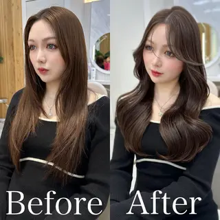 セミロング カラー 🇰🇷韓国風くびれ ヘア🇰🇷中村優大のヘアスタイル